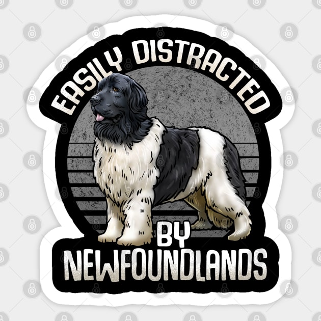 Easily Distracted By Newfoundlands Sticker by AngelFlame